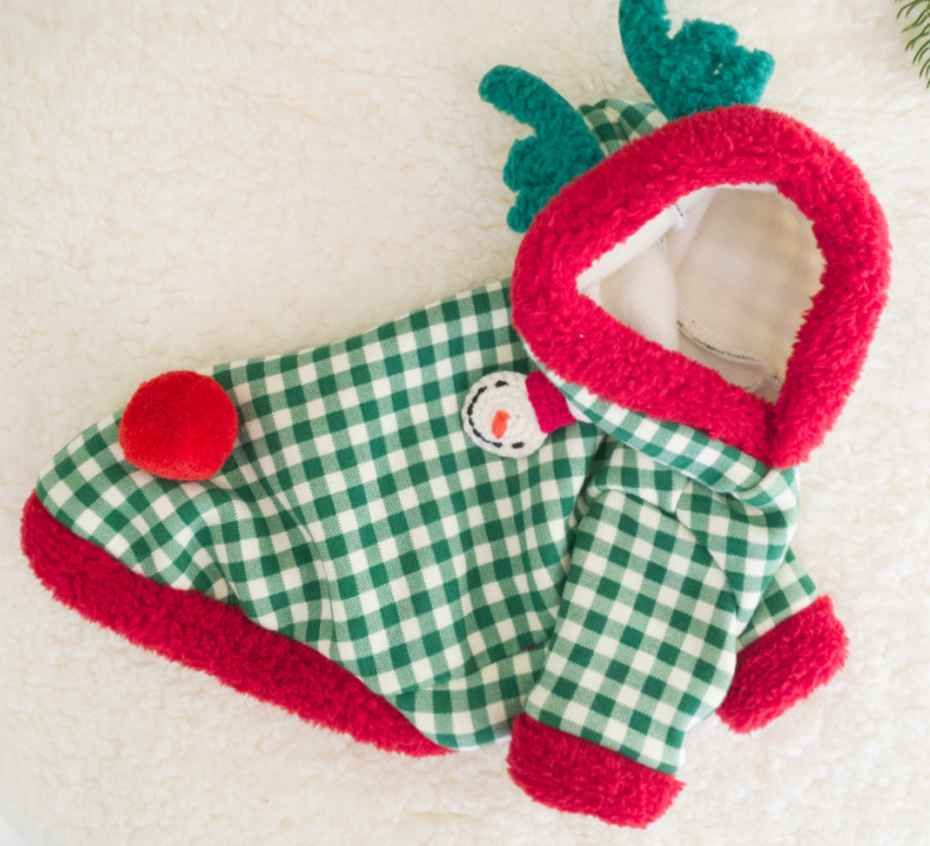 Christmas Gingham Dog Outfit