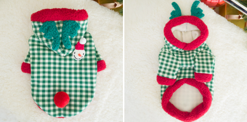 Christmas Gingham Dog Outfit