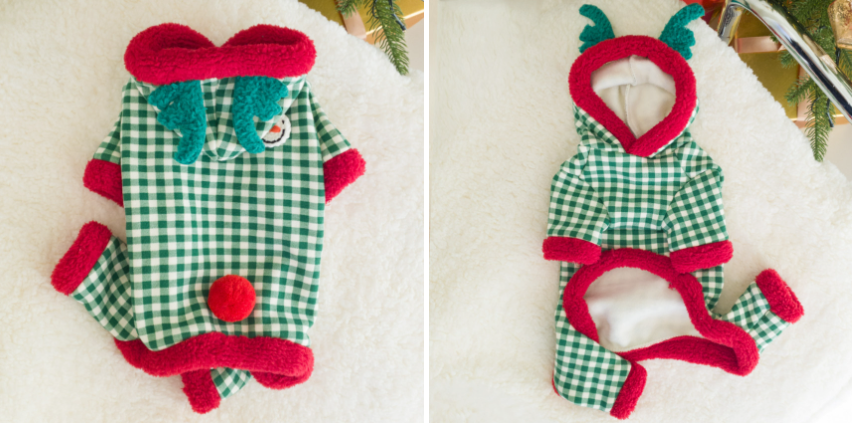Christmas Gingham Dog Outfit