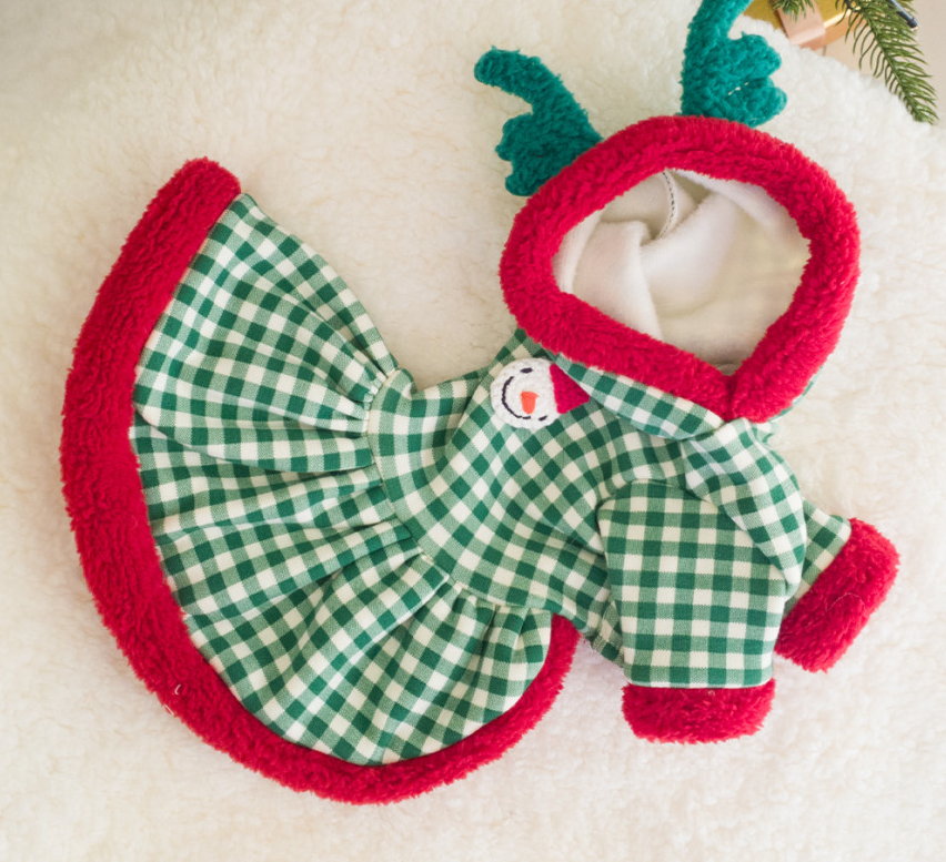 Christmas Gingham Dog Outfit