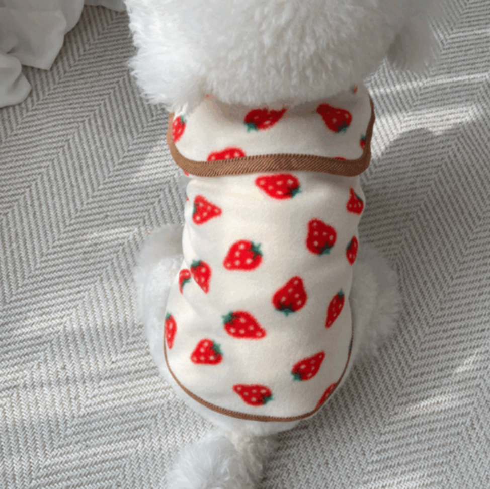 Strawberry Fleece Cardigan