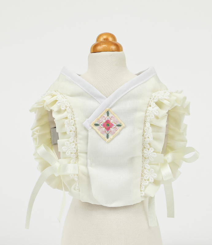 Floral Lace Baeja Vest Pet Hanbok