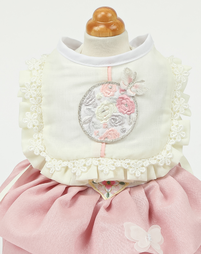 Floral Lace Baeja Vest Pet Hanbok