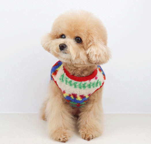 Retro Pattern Fleece Dog Vest