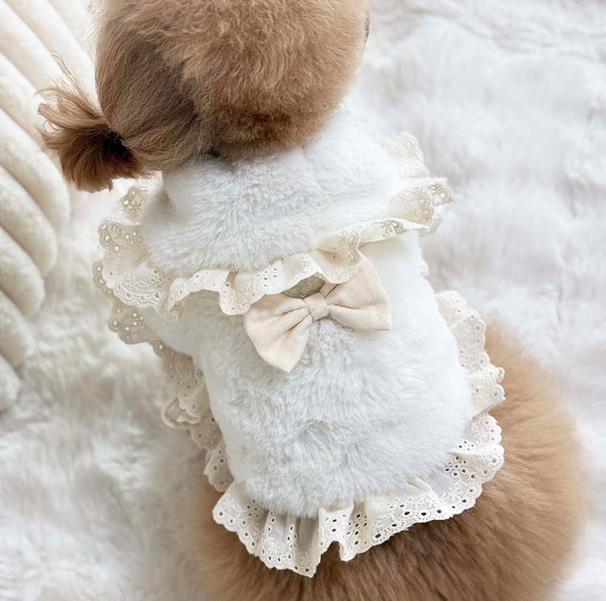 Mink Fleece Lace Dog Bib&Cape