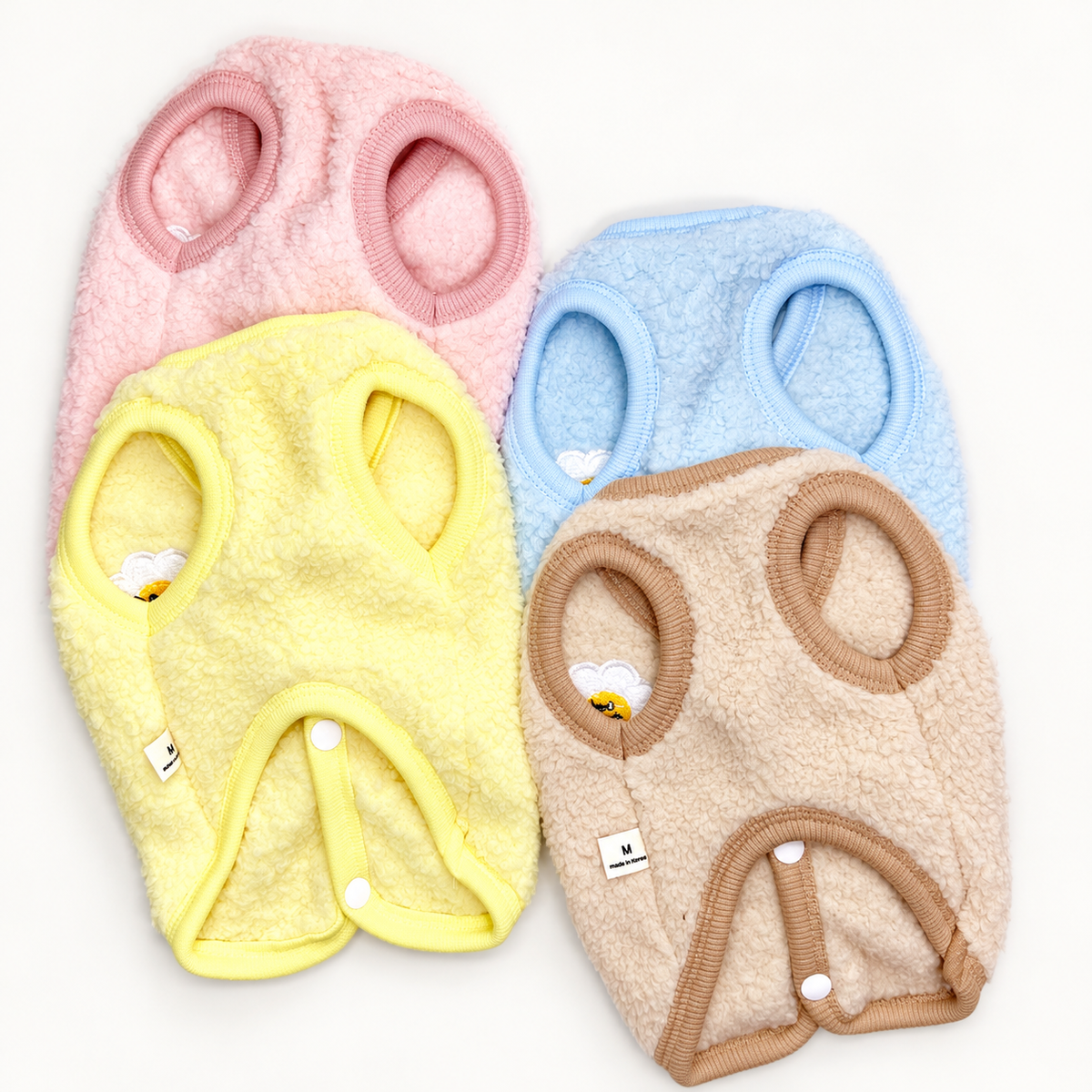 XS–3XL, Smile Daisy Fleece Dog Vest