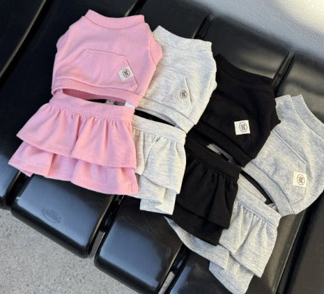 Piece Ruffle Skirt Dress Two Piece