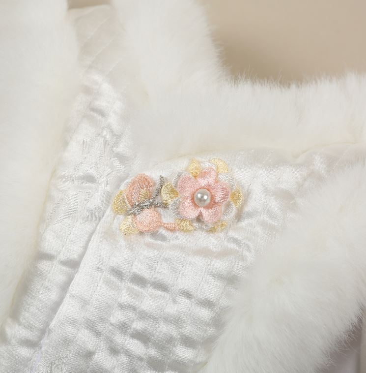 Floral Embroidered Vest Pet Hanbok