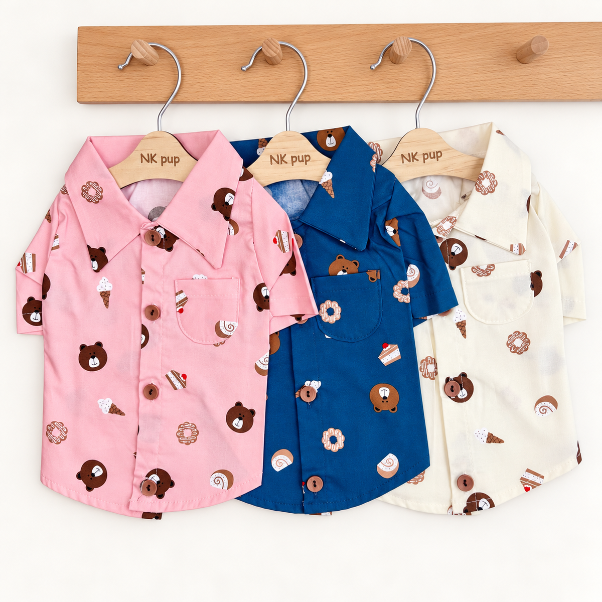 XS–3XL, Sweet Treats Bear Dog Pajamas Shirt