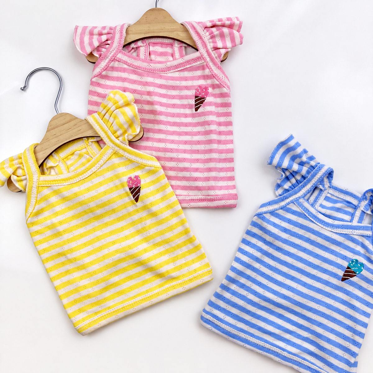 Ice Cream Stripe Dog Crop Top