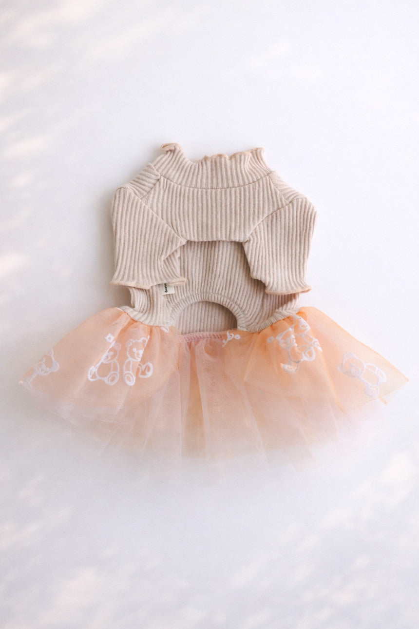Ribbed Knit Bear Tutu Dog Dress