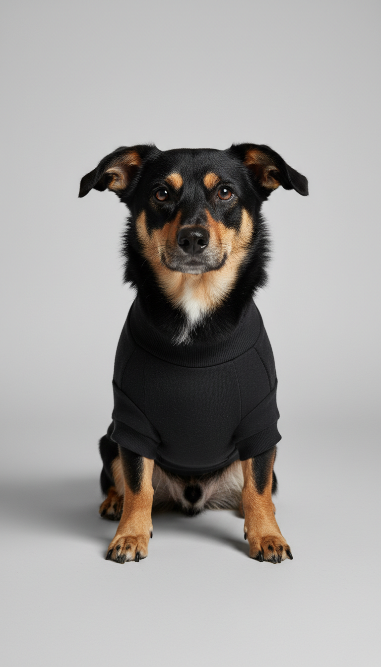 Cotton Dog Sweater in Graphite Black