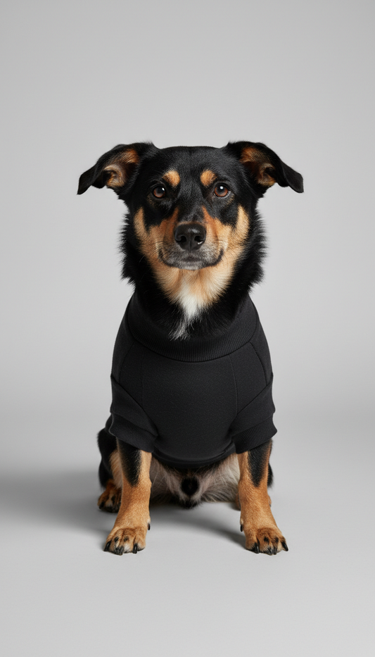 Cotton Dog Sweater in Graphite Black