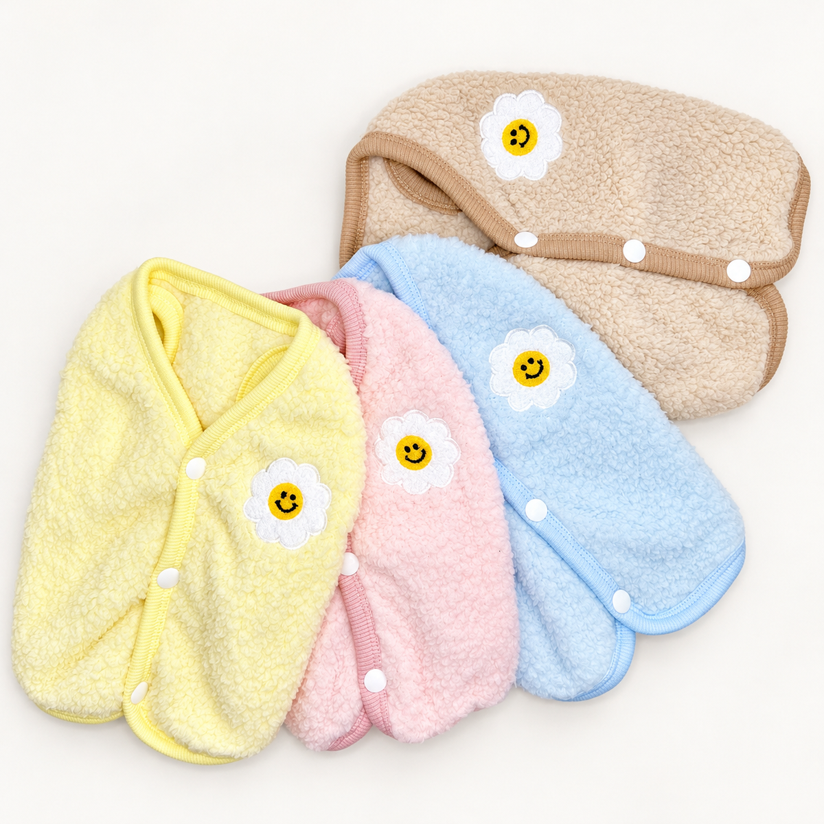 XS–3XL, Smile Daisy Fleece Dog Vest