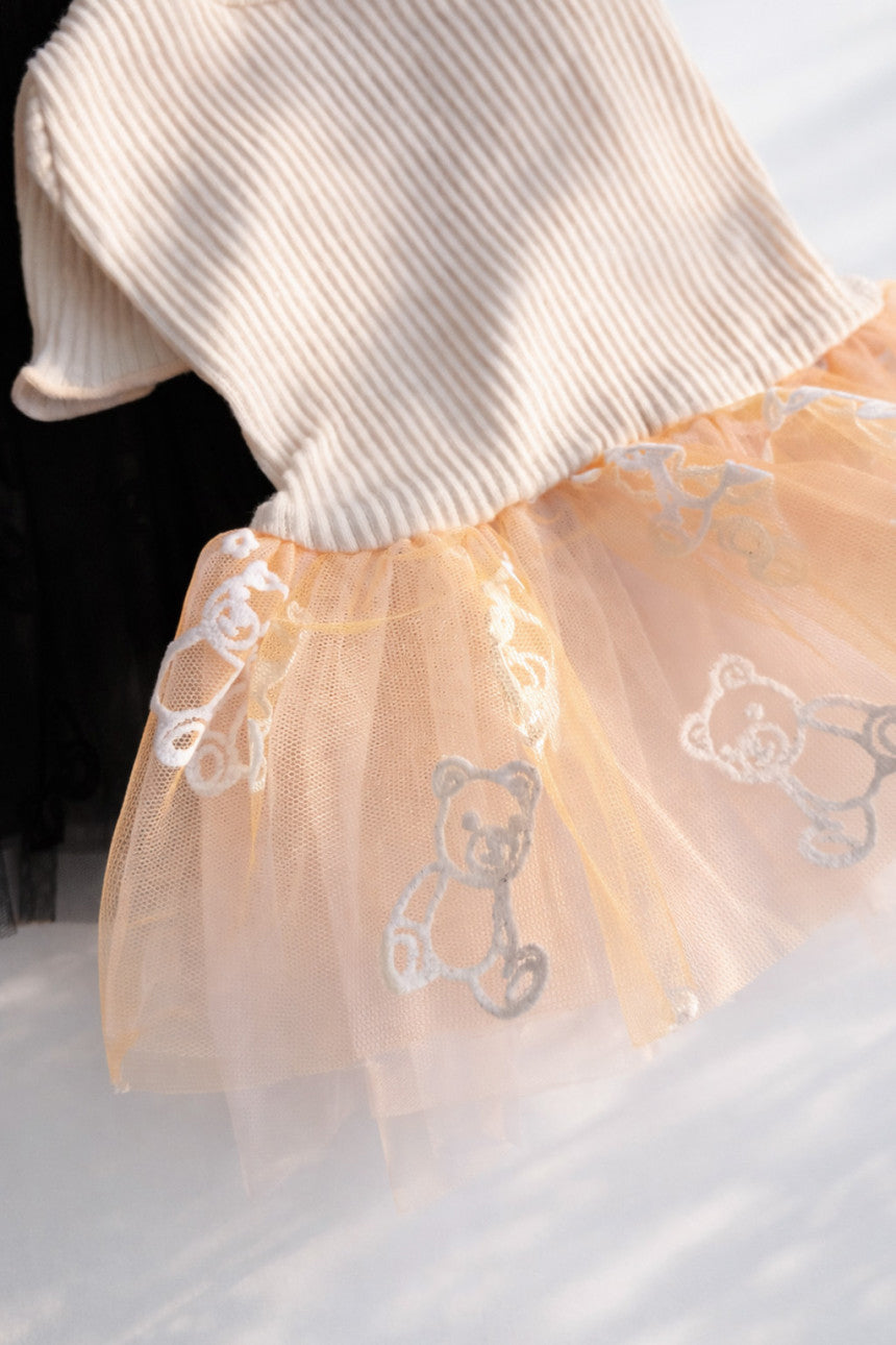 Ribbed Knit Bear Tutu Dog Dress