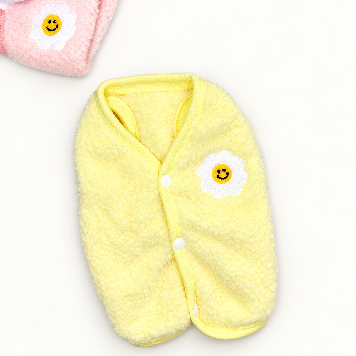 XS–3XL, Smile Daisy Fleece Dog Vest