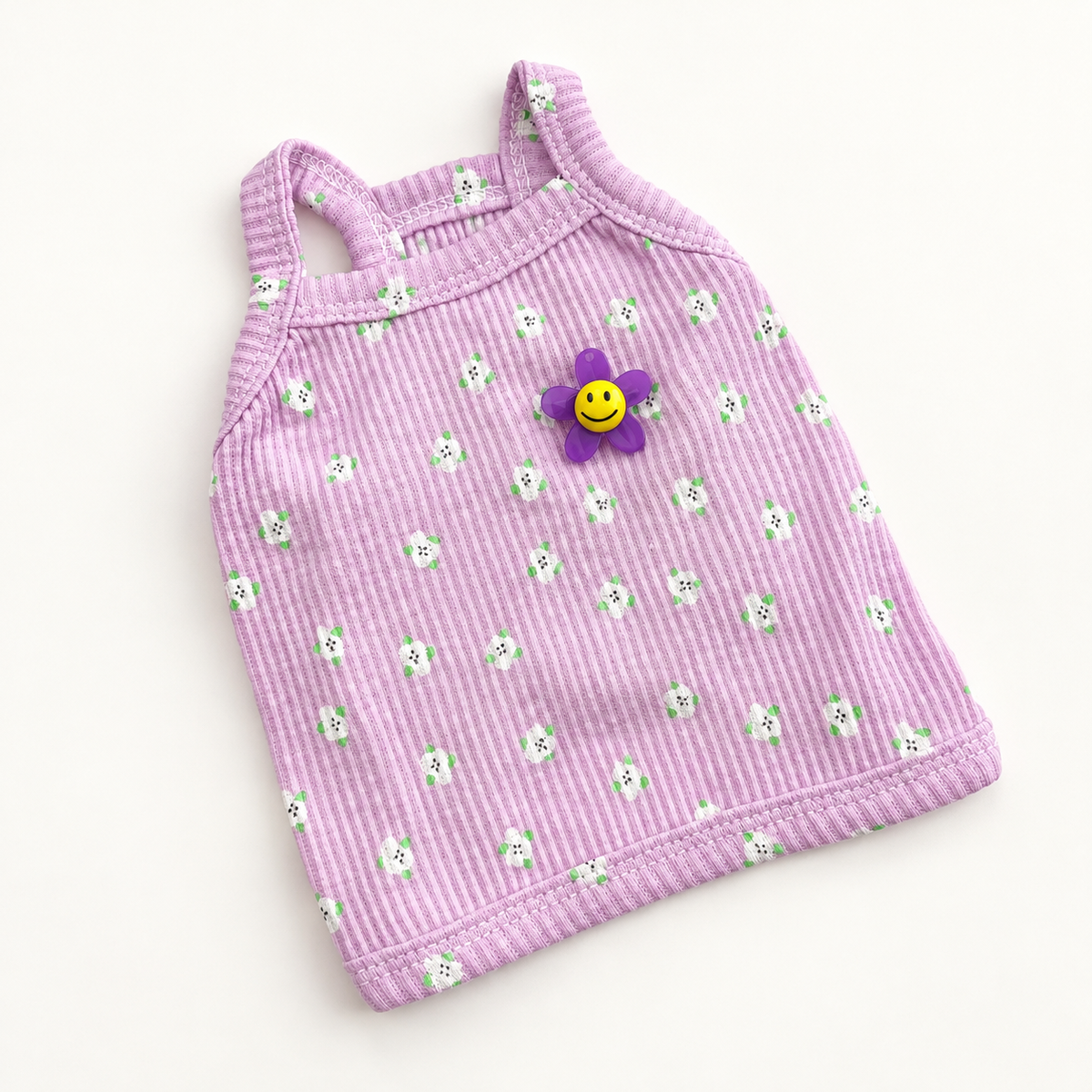 Smiley Flower Dog Crop Tank Top