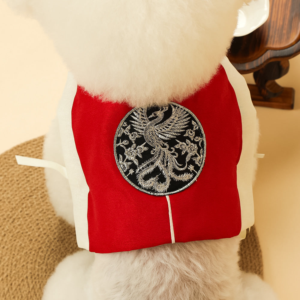 Red Baeja Vest pet Hanbok