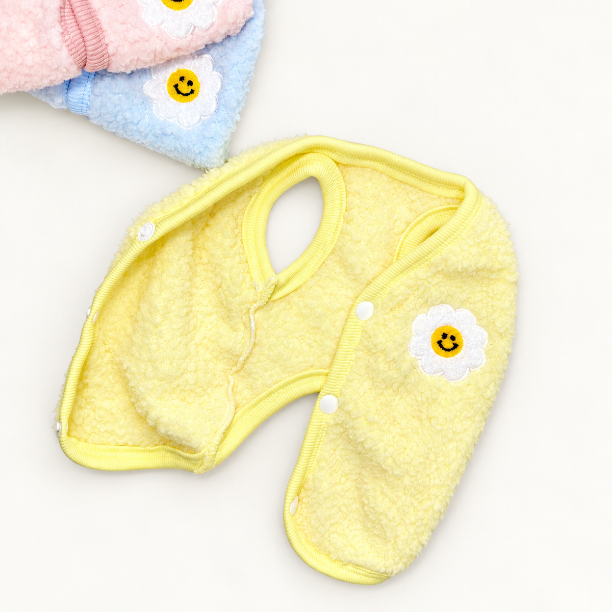 XS–3XL, Smile Daisy Fleece Dog Vest