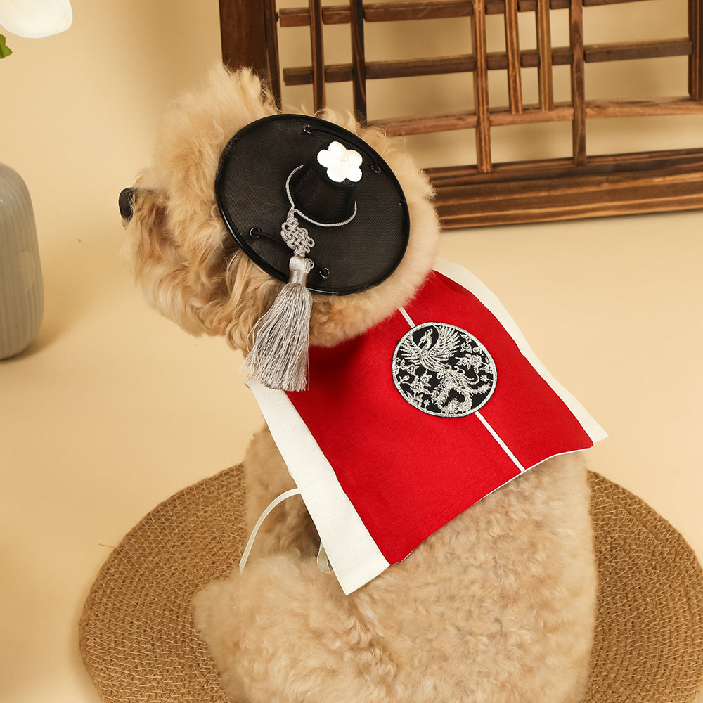 Red Baeja Vest pet Hanbok
