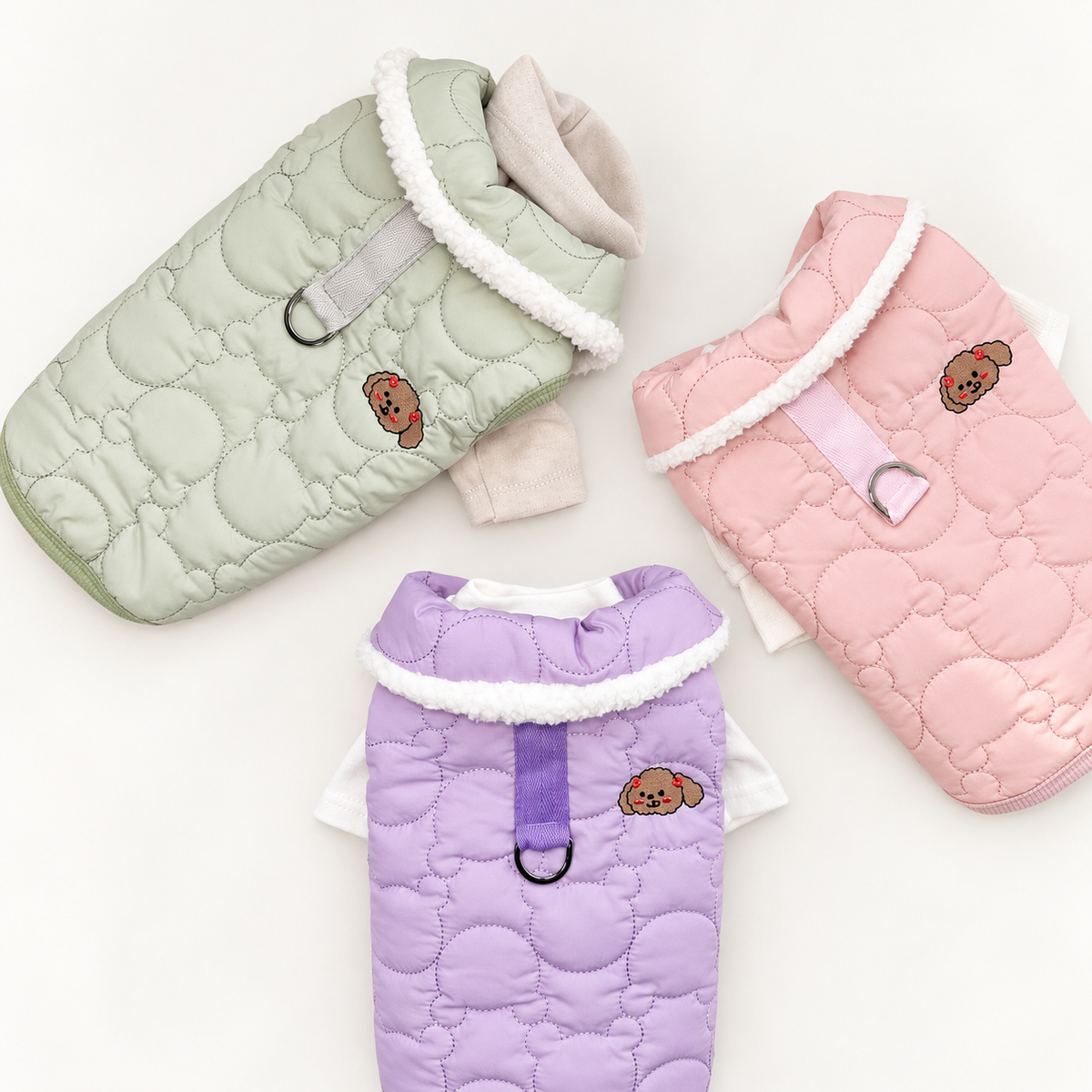 XS-3XL, Poodle D-Ring Padded Dog Vest