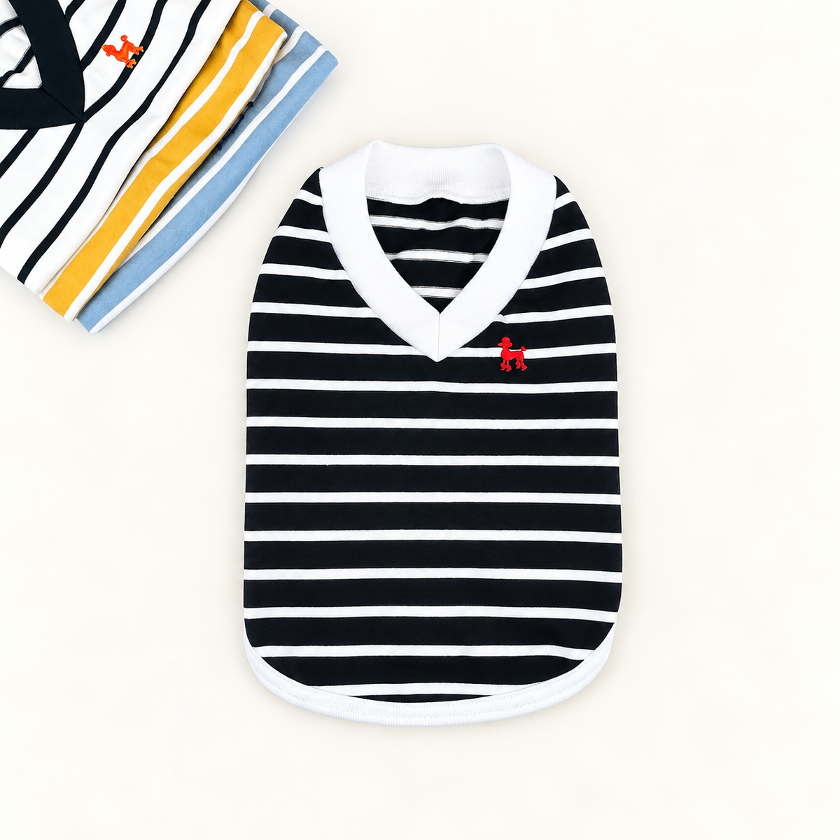 Classic Stripe Cotton V-Neck Top