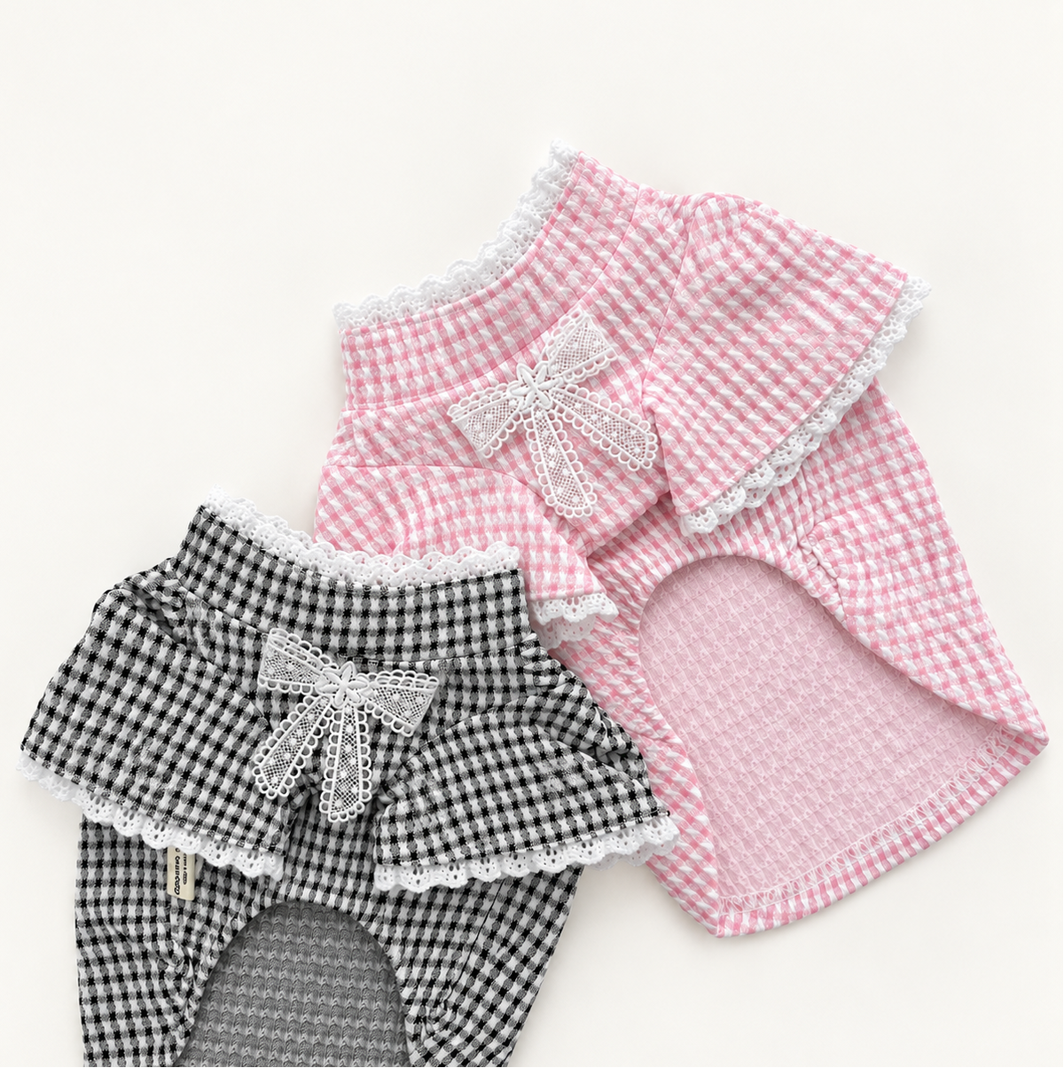 Lace Bow Gingham Top
