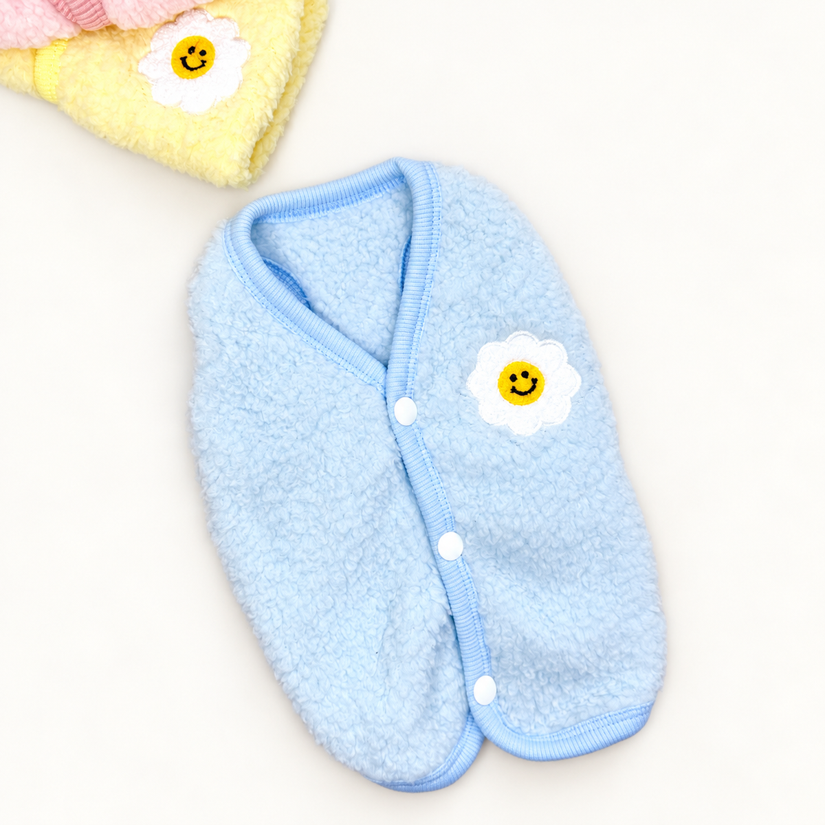 XS–3XL, Smile Daisy Fleece Dog Vest