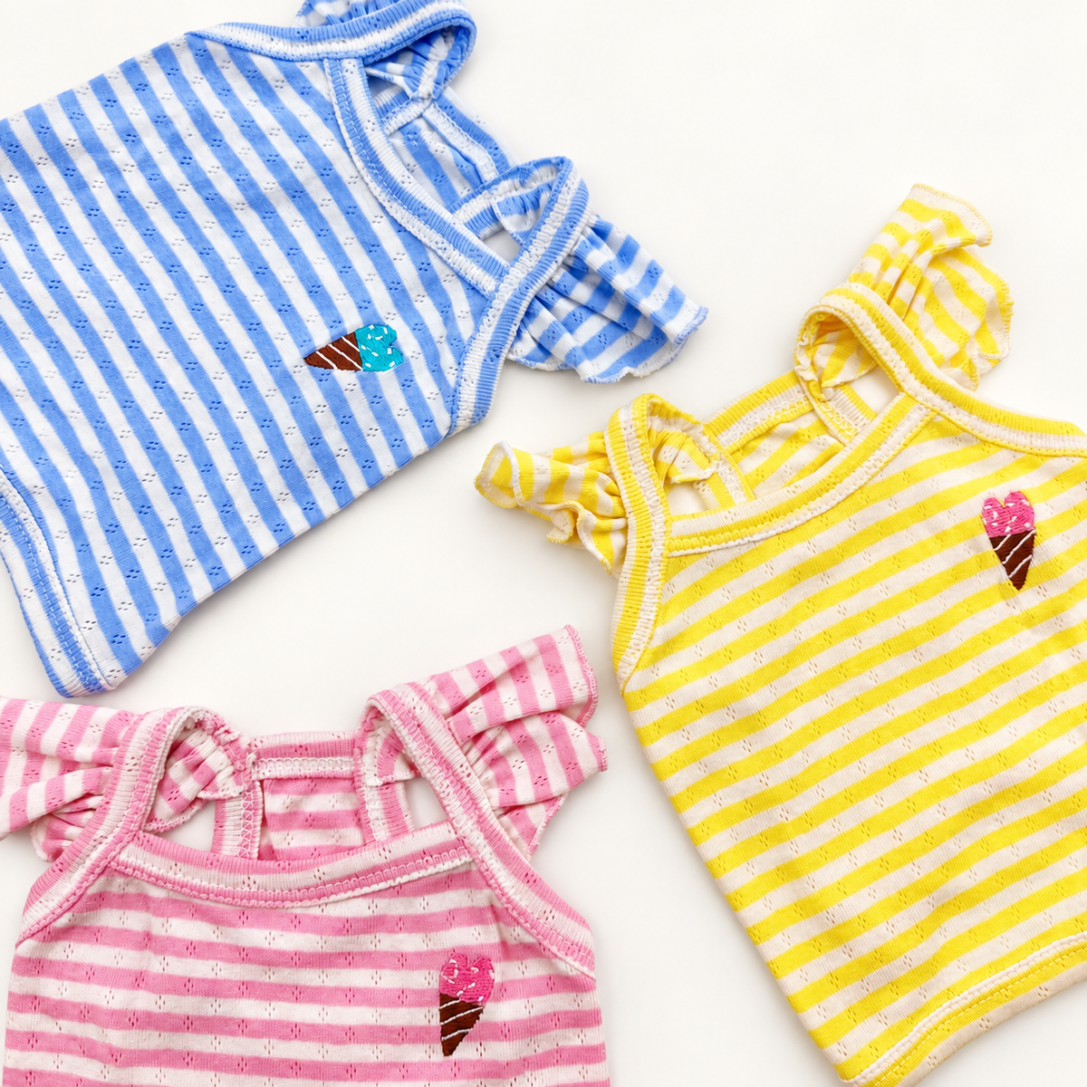 Ice Cream Stripe Dog Crop Top