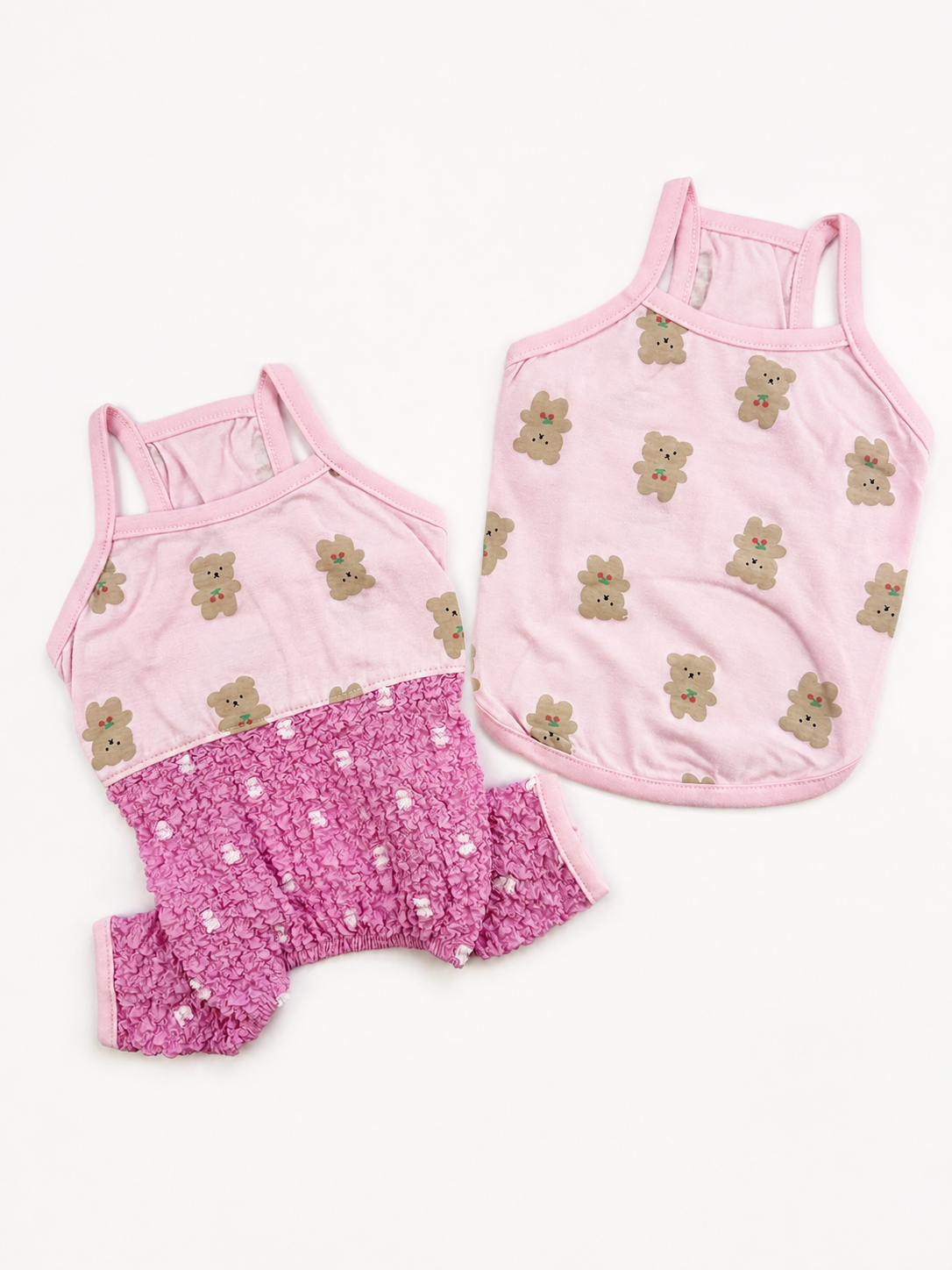 Teddy Popcorn Overall&Shirt