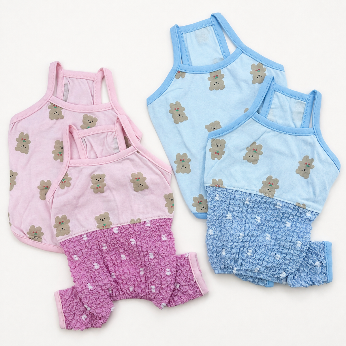 Teddy Popcorn Overall&Shirt