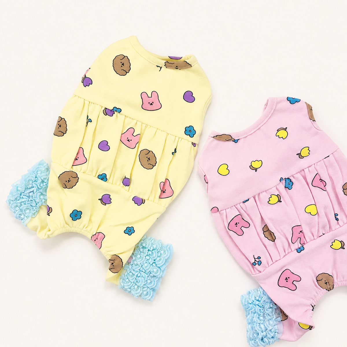Bunny Bubble Dog Shirt&Overall