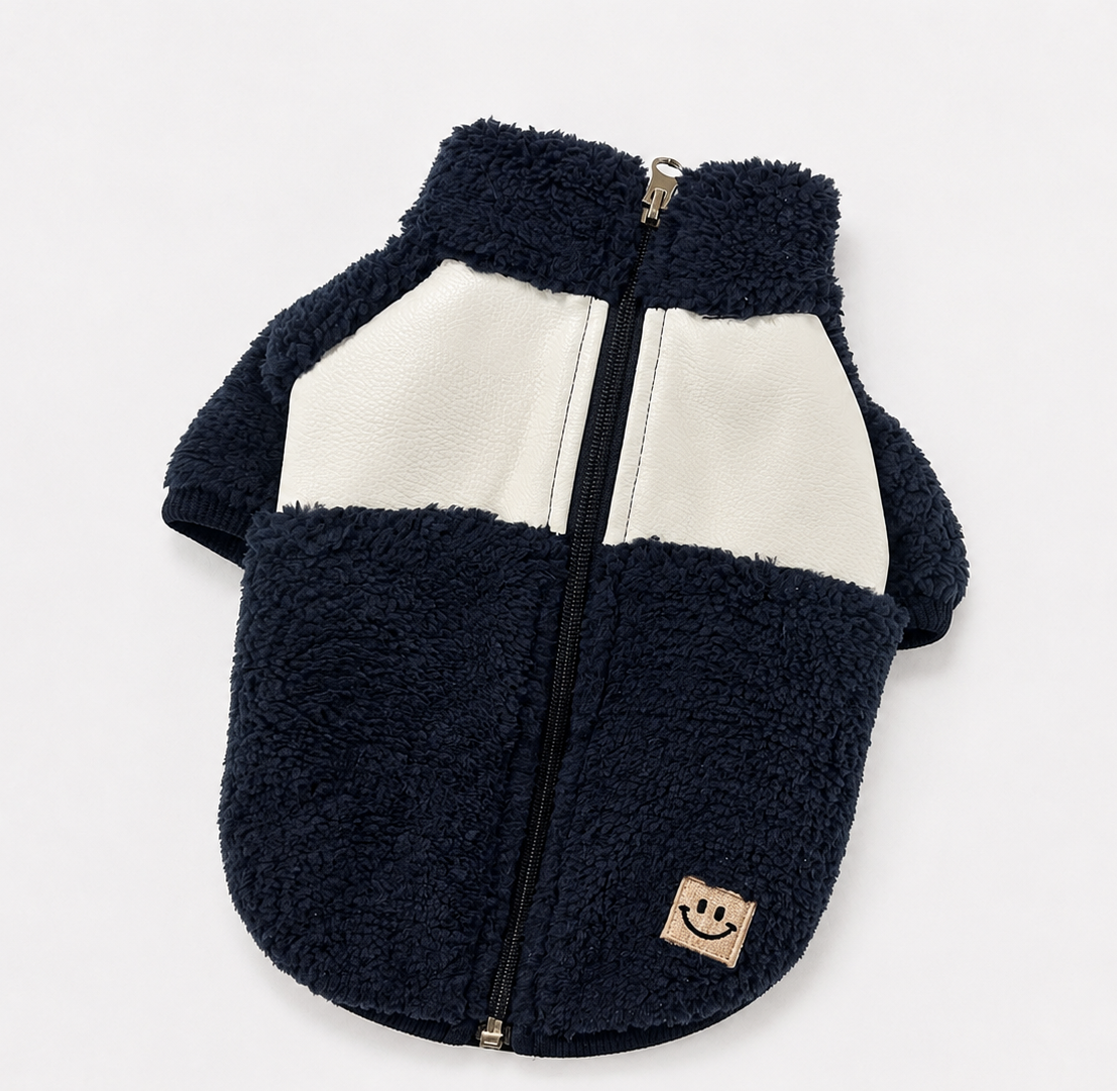 S-3XL, Smile Zip-Up Dog Fleece Jacket