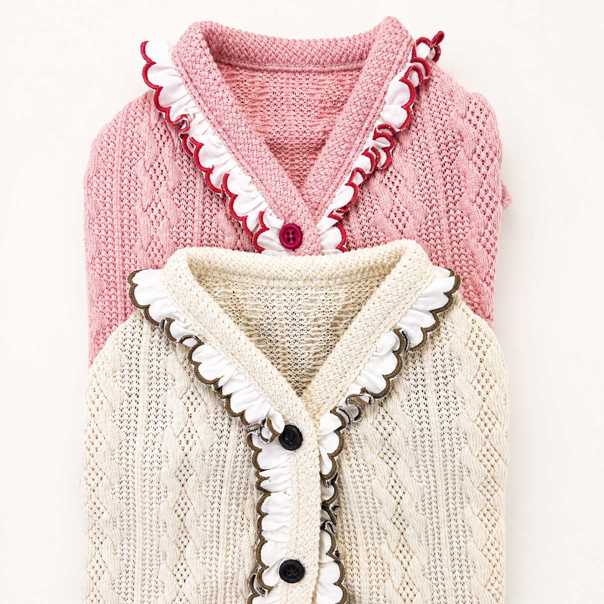 Ruffle Knit Dog Cardigan