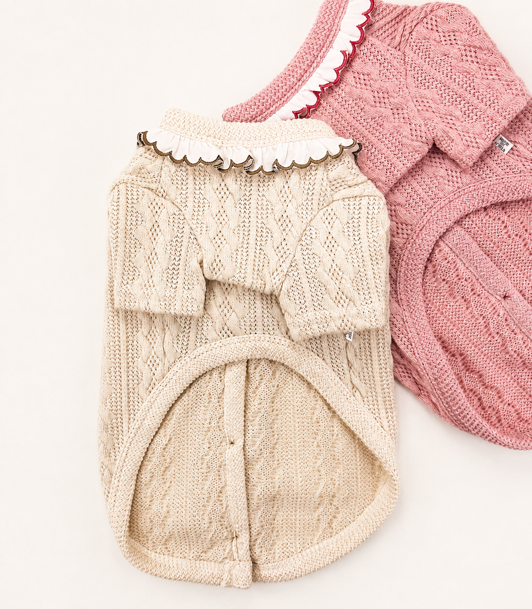 Ruffle Knit Dog Cardigan