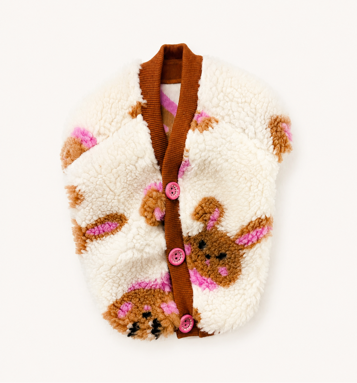 Fluffy Pattern Dog Cardigan