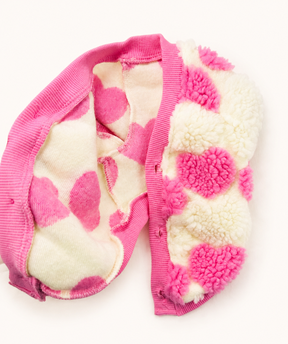 Fluffy Pattern Dog Cardigan