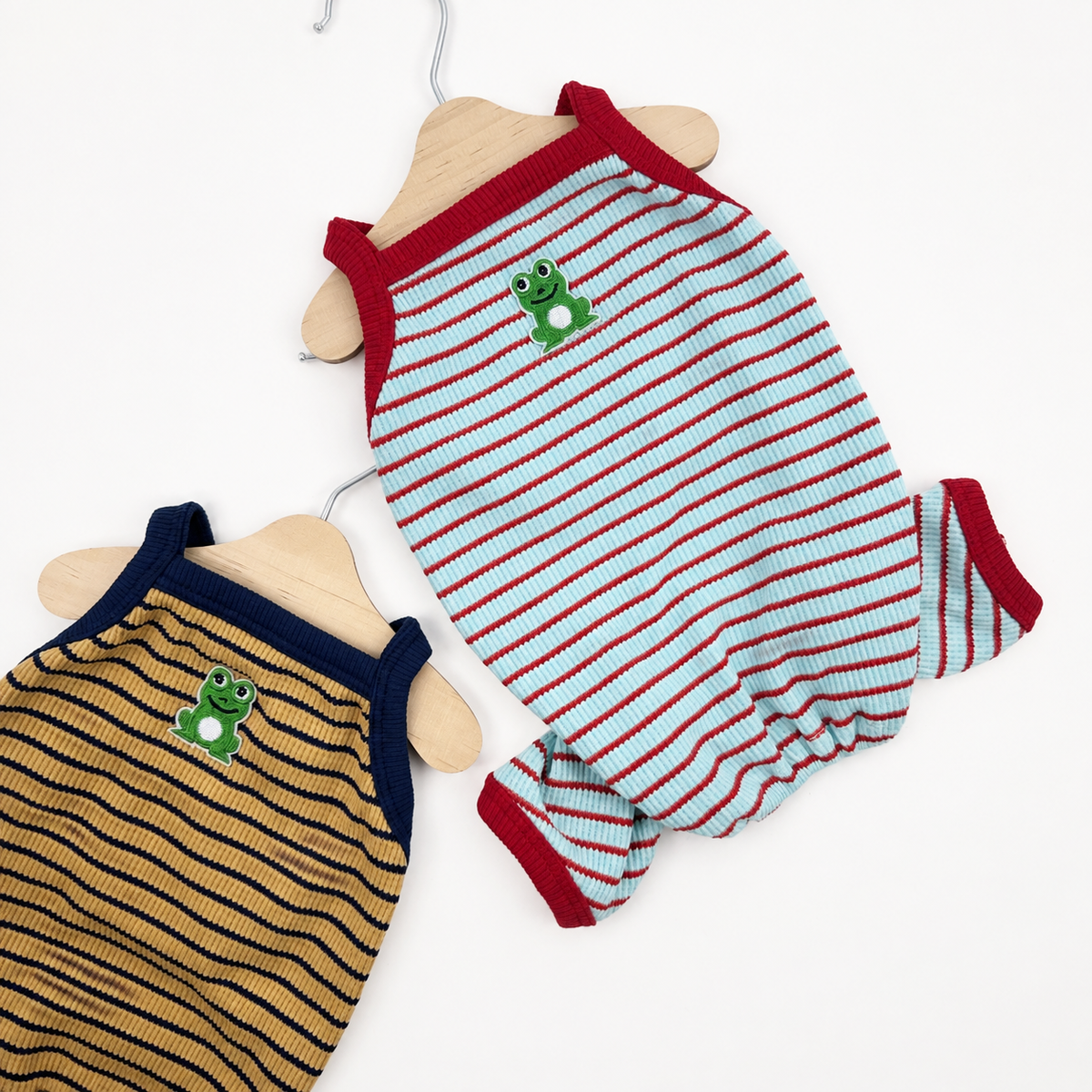 Frog Stripe Dog Overall