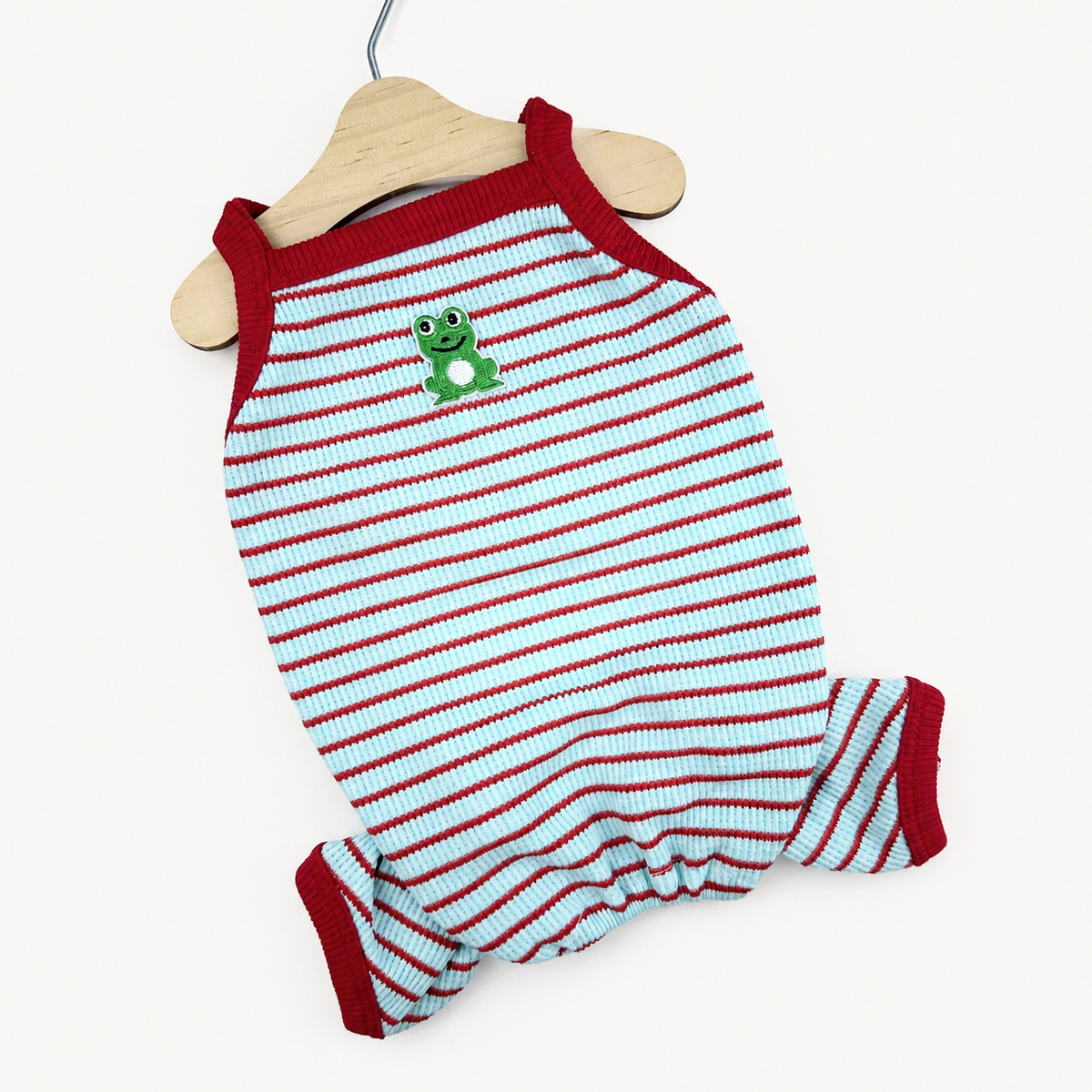 Frog Stripe Dog Overall