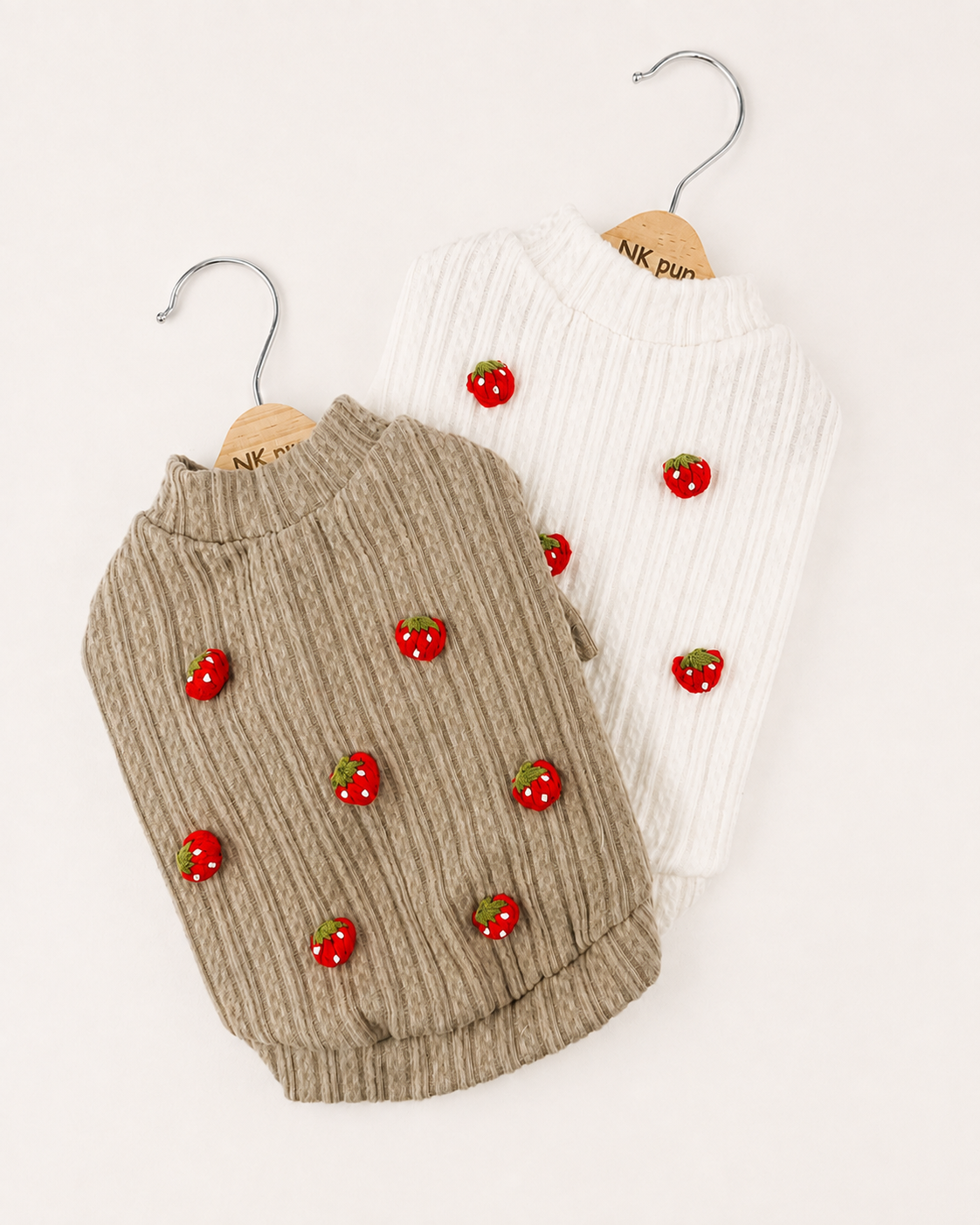 Strawberry Ribbed Knit Sweater