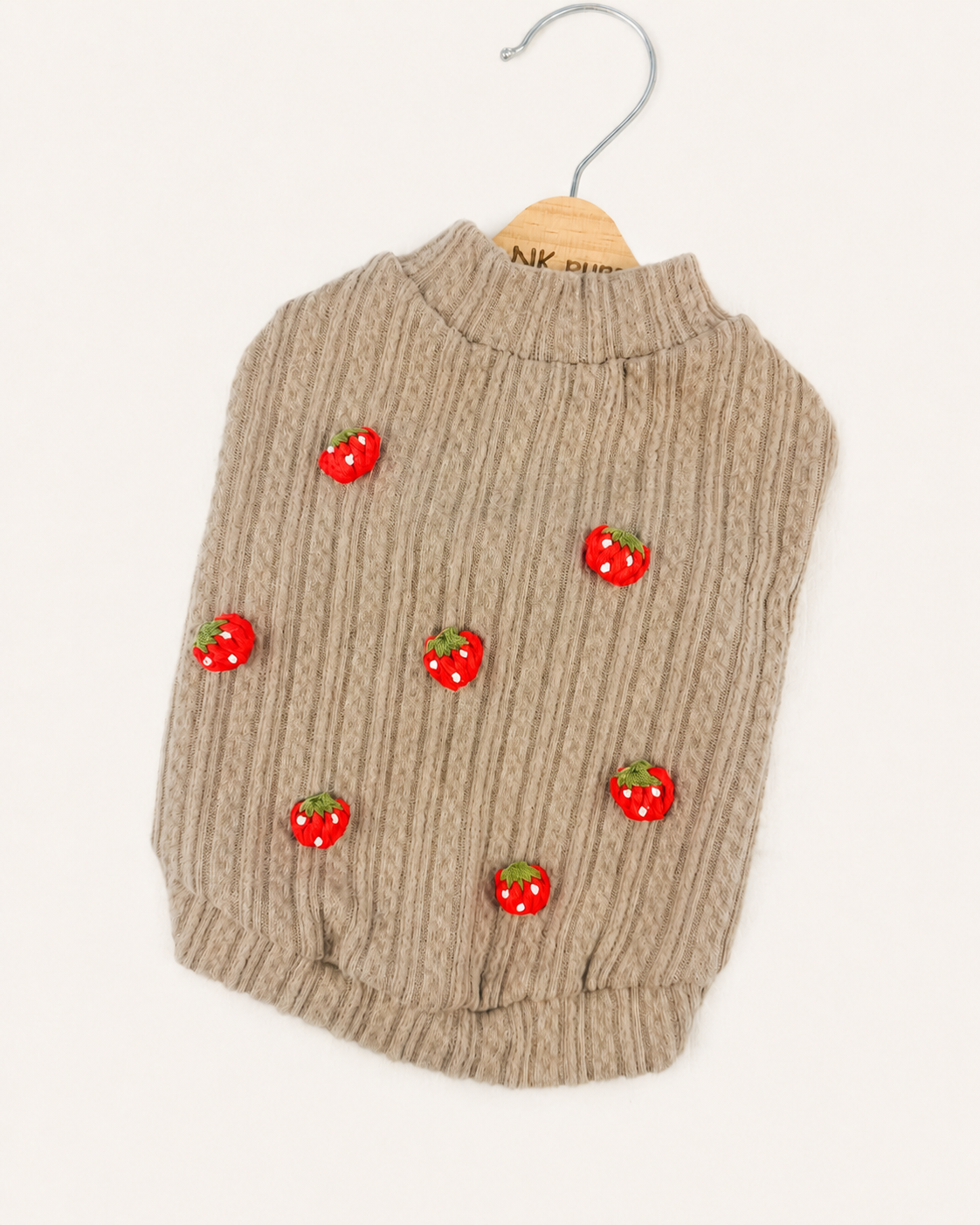 Strawberry Knit Dog Sweater
