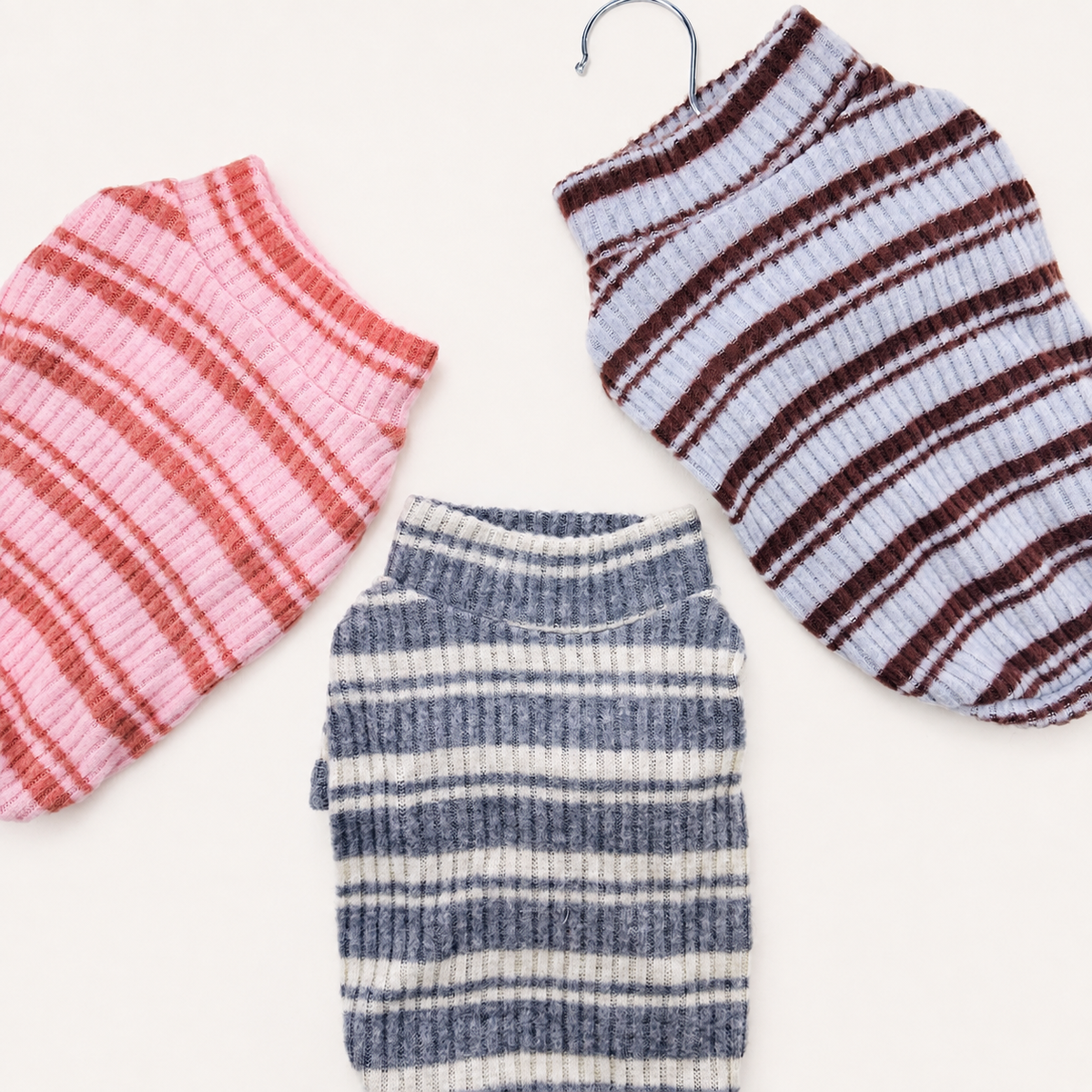 Stripe Ribbed Knit Dog Sweater