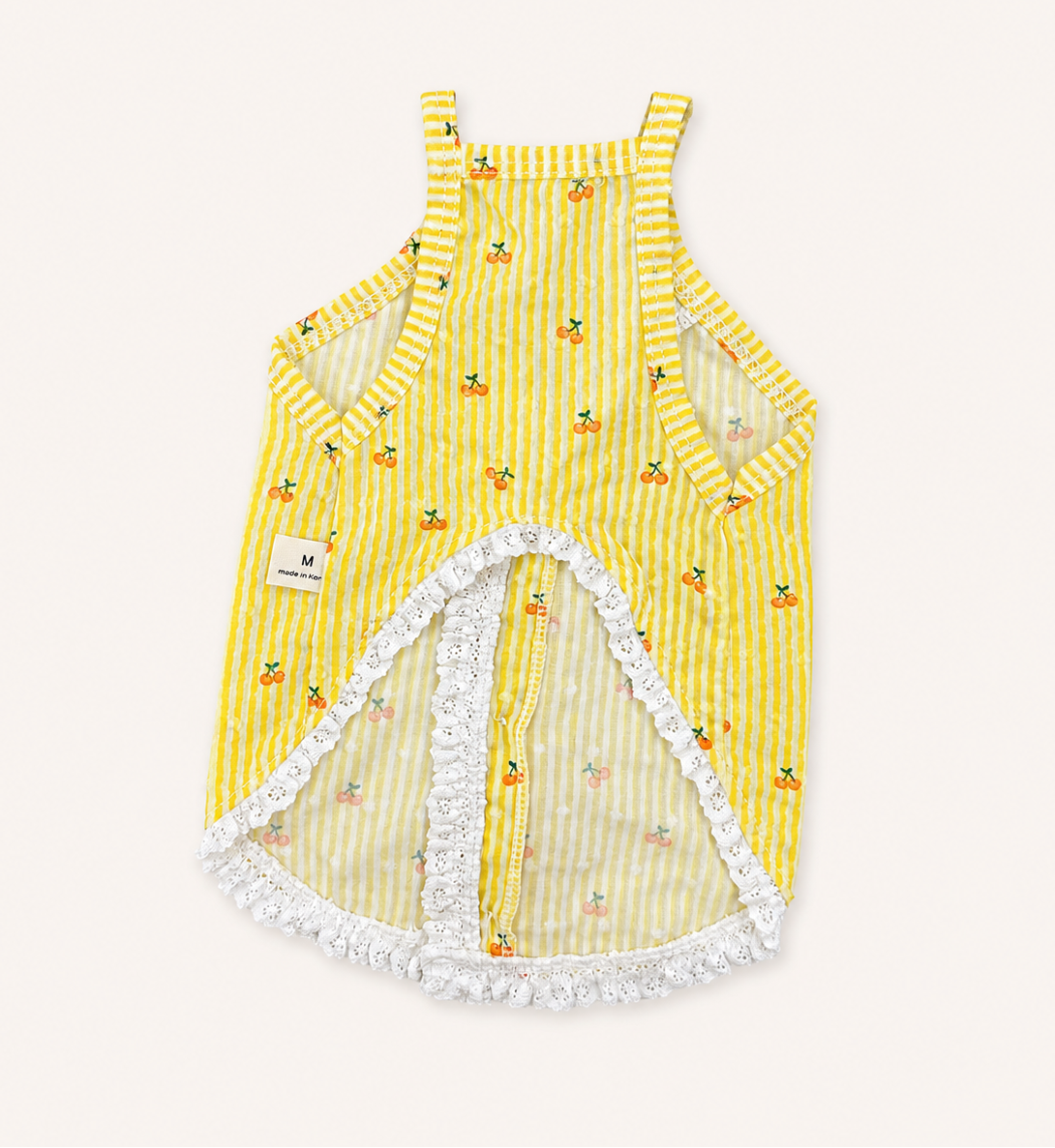 Cherry Stripe Lace Vest