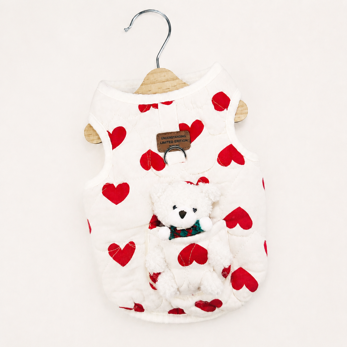 Heart Teddy Pocket Dog Vest&Overall