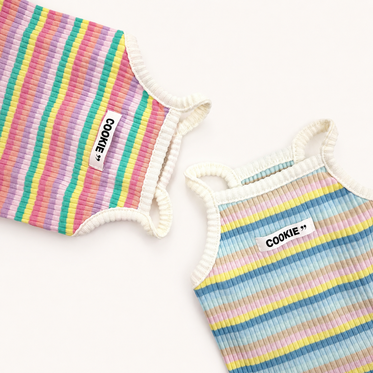 Cookie Rainbow Ribbed Dog Dress