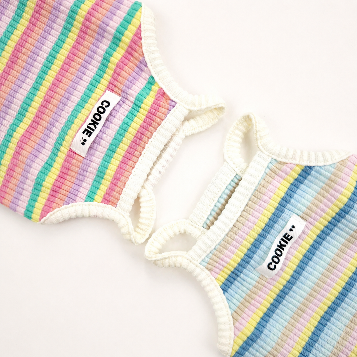 Cookie Rainbow Ribbed Dog Dress