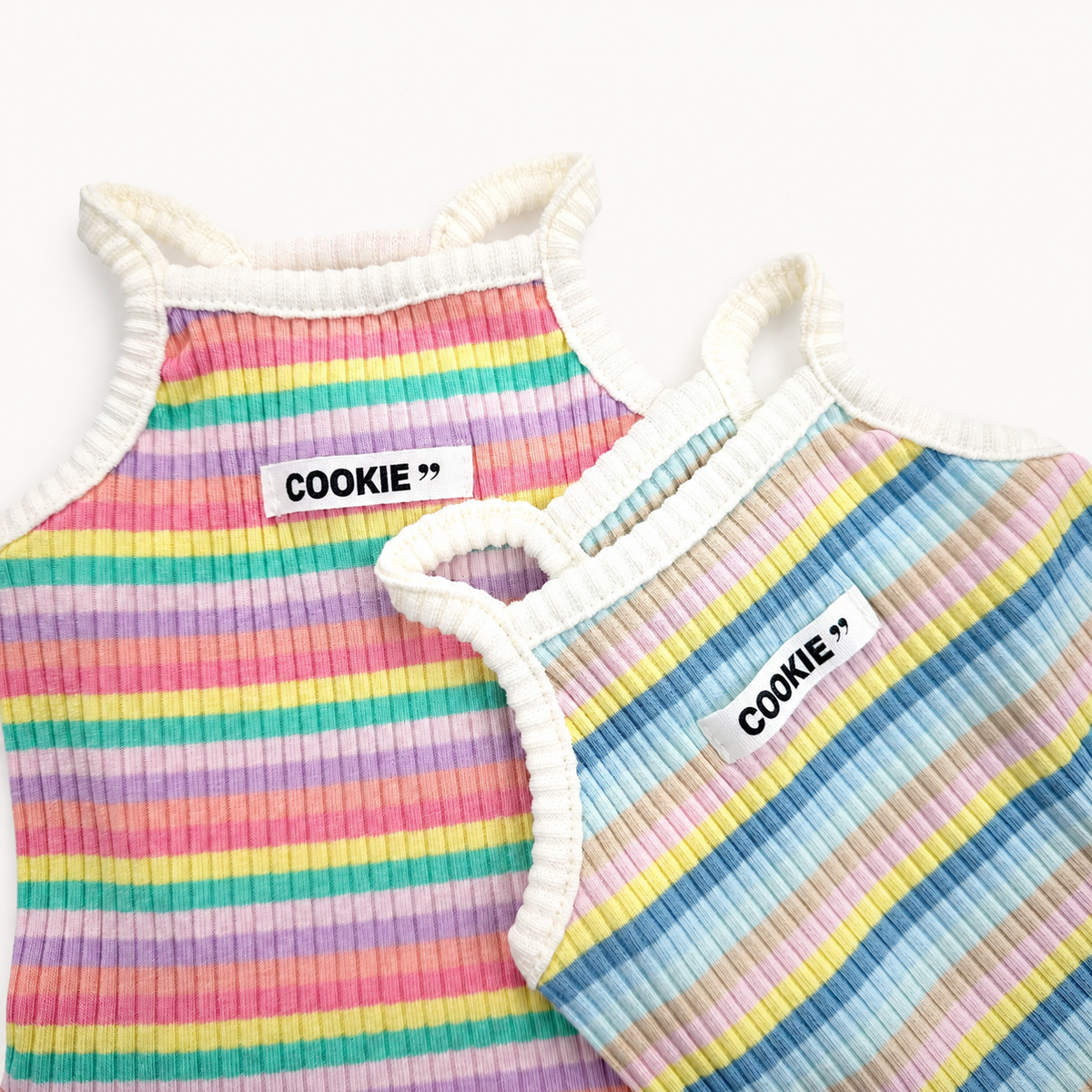 Cookie Rainbow Ribbed Dog Dress