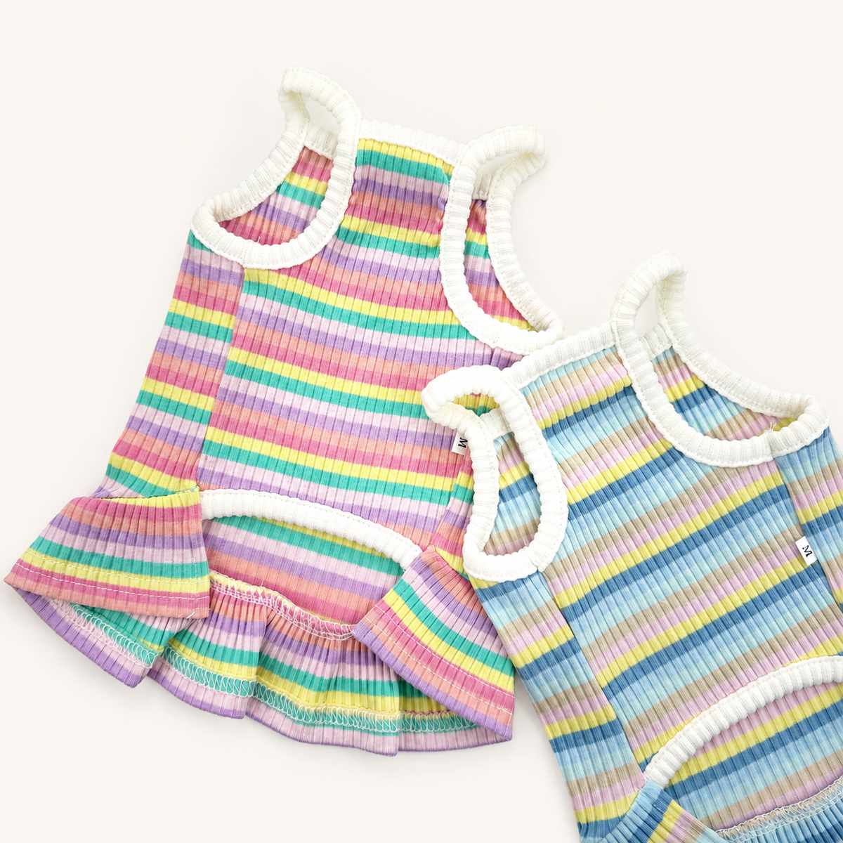 Cookie Rainbow Ribbed Dog Dress