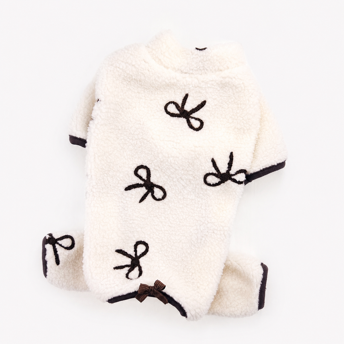 Bow Fleece Dog Overall