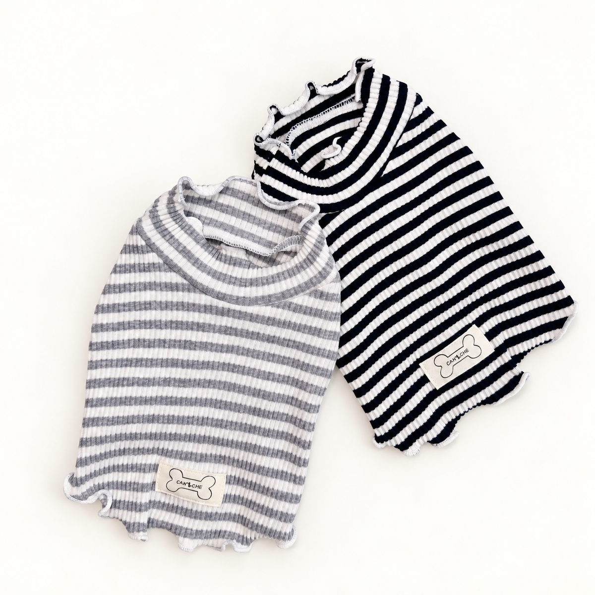 Striped Ribbed Dog Crop Shirt